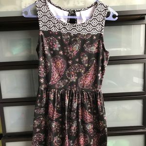 Xhiliration Paisley fit and flare dress
